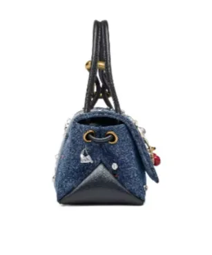 The Trinket Charm Denim Large Dual Bag