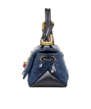 The Trinket Charm Denim Large Dual Bag