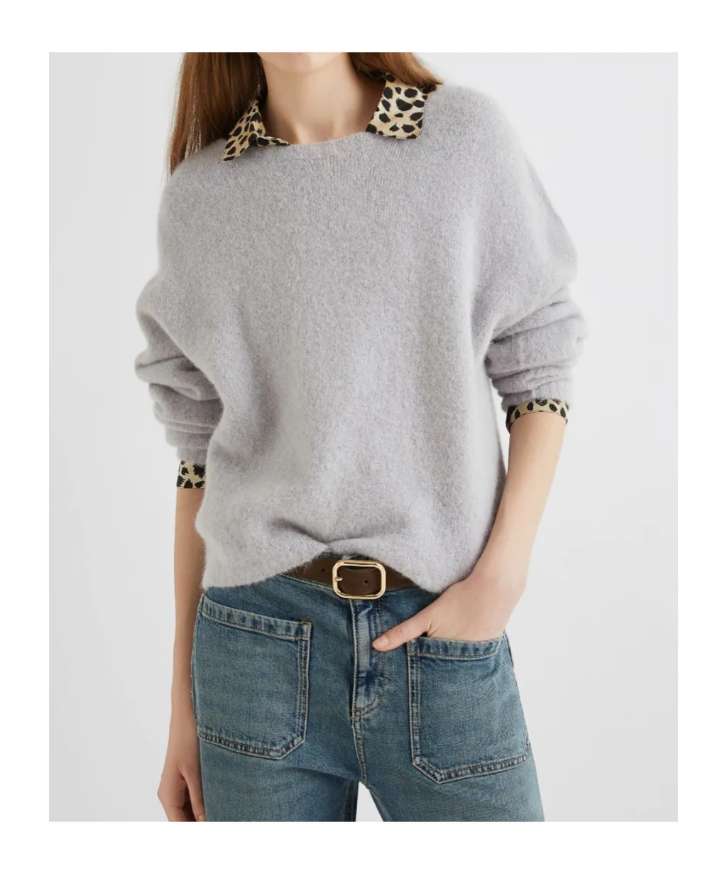 Stretch Alpaca Crew-Neck Sweater