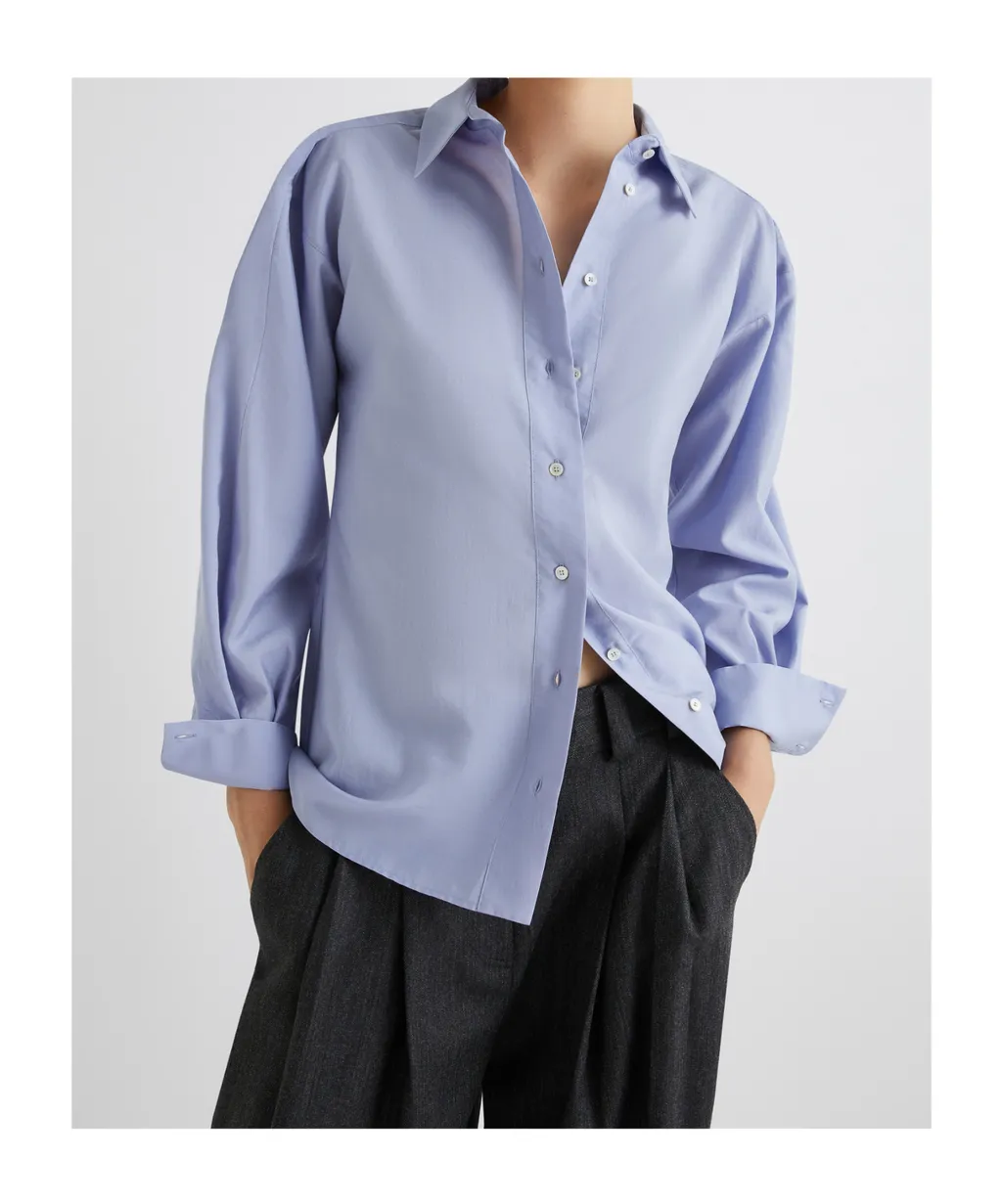 Flared Poplin Shirt