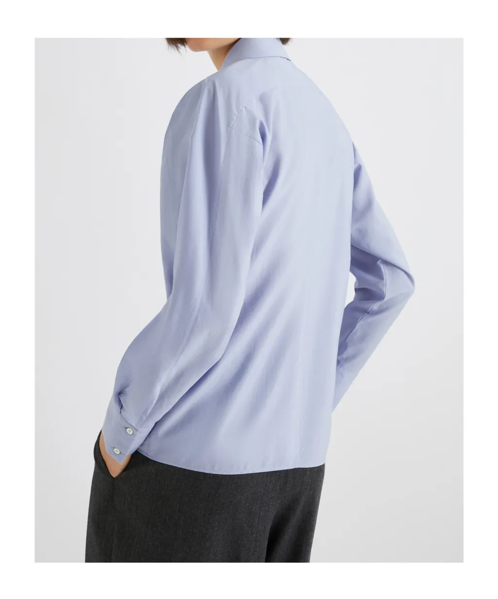 Flared Poplin Shirt
