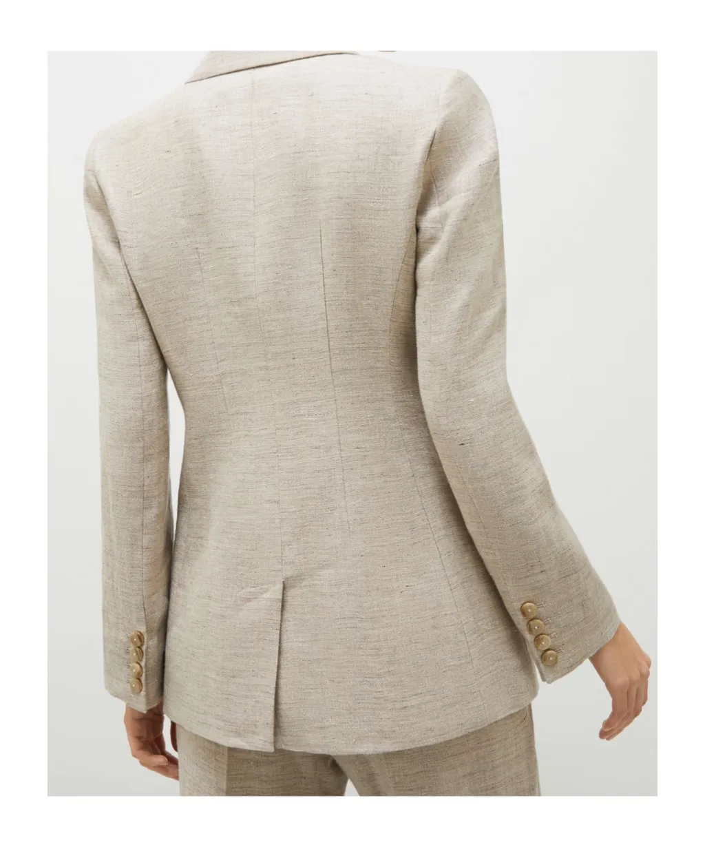 Double-Breasted Linen Blazer