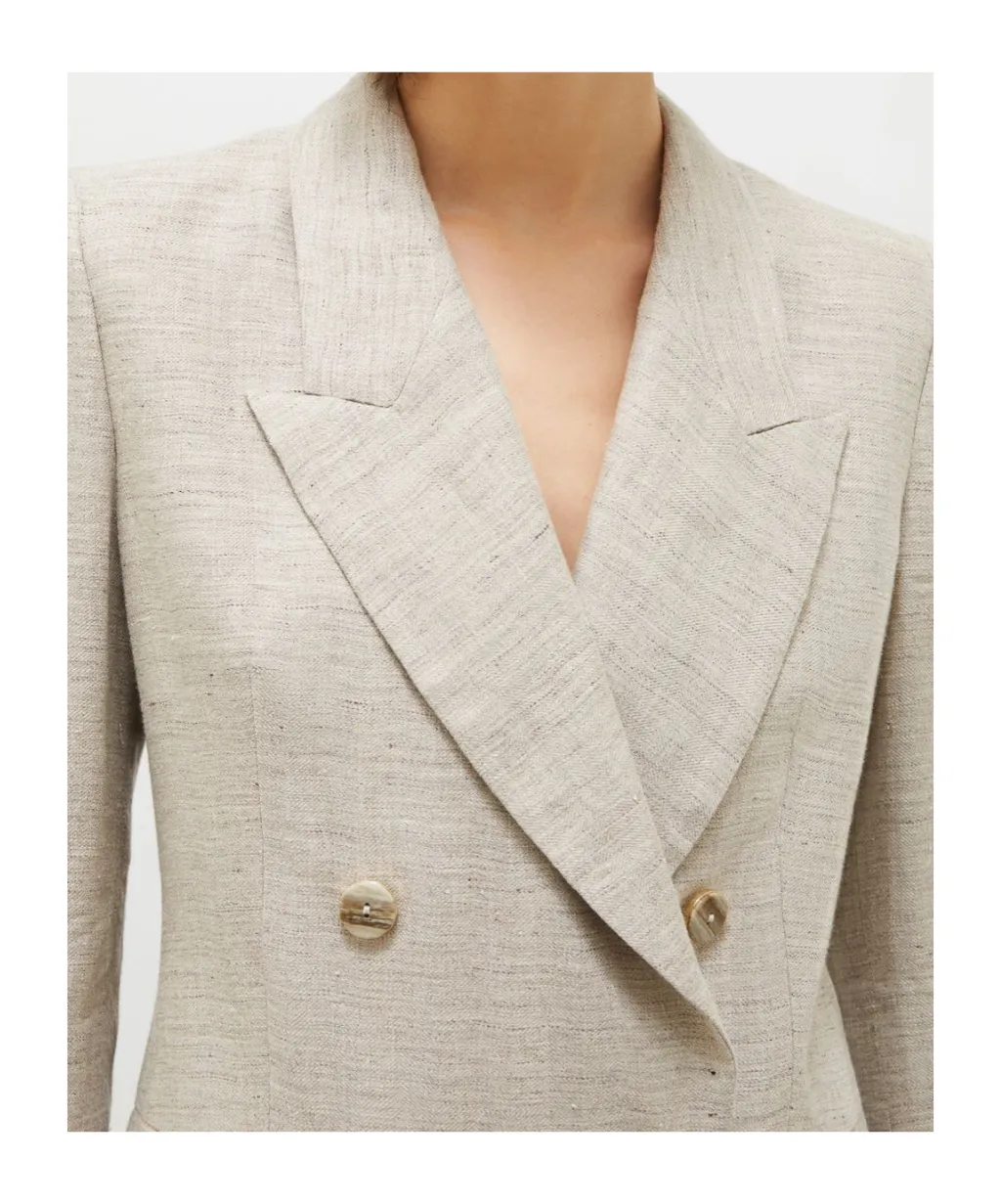 Double-Breasted Linen Blazer