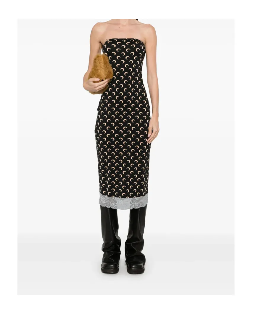 Moon-Print Midi Dress