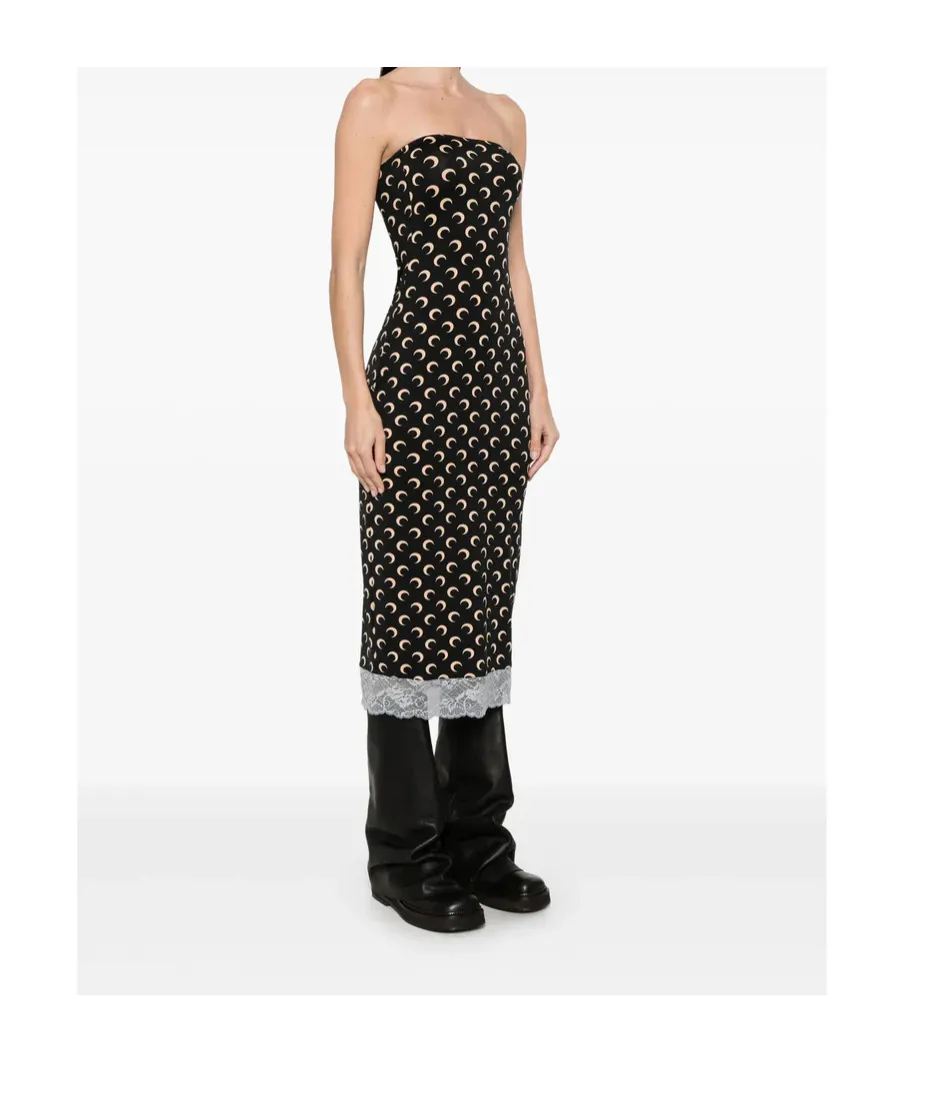 Moon-Print Midi Dress