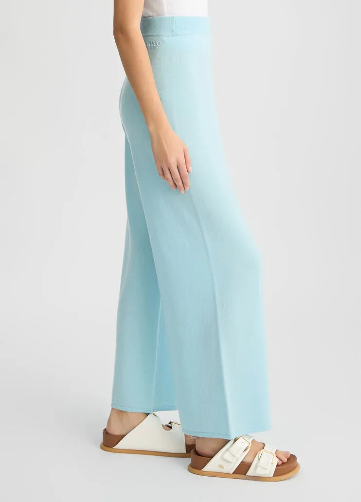 Logo-Embroidered Flared Trousers