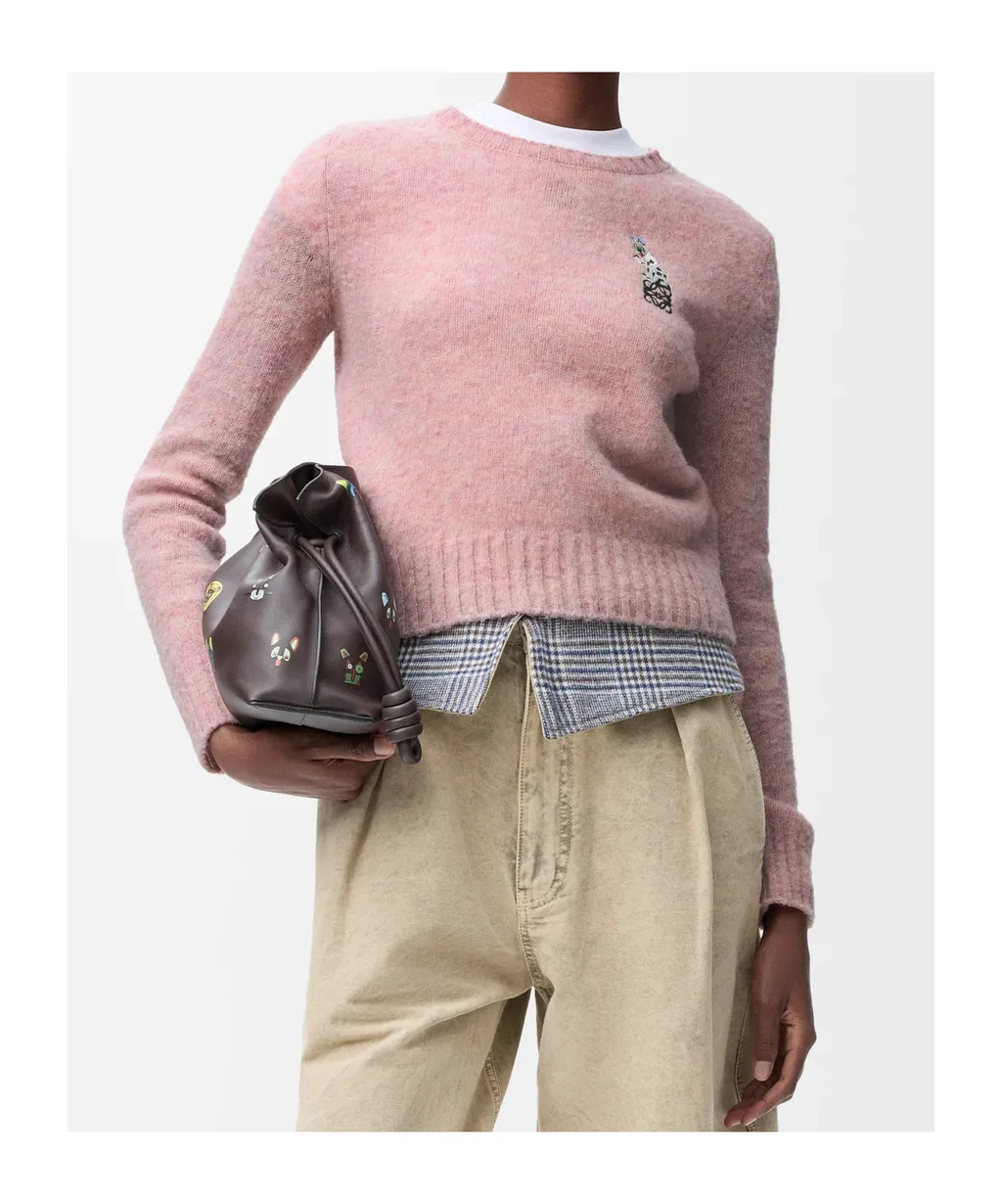 Futuristic Cat Embroidered Jumper