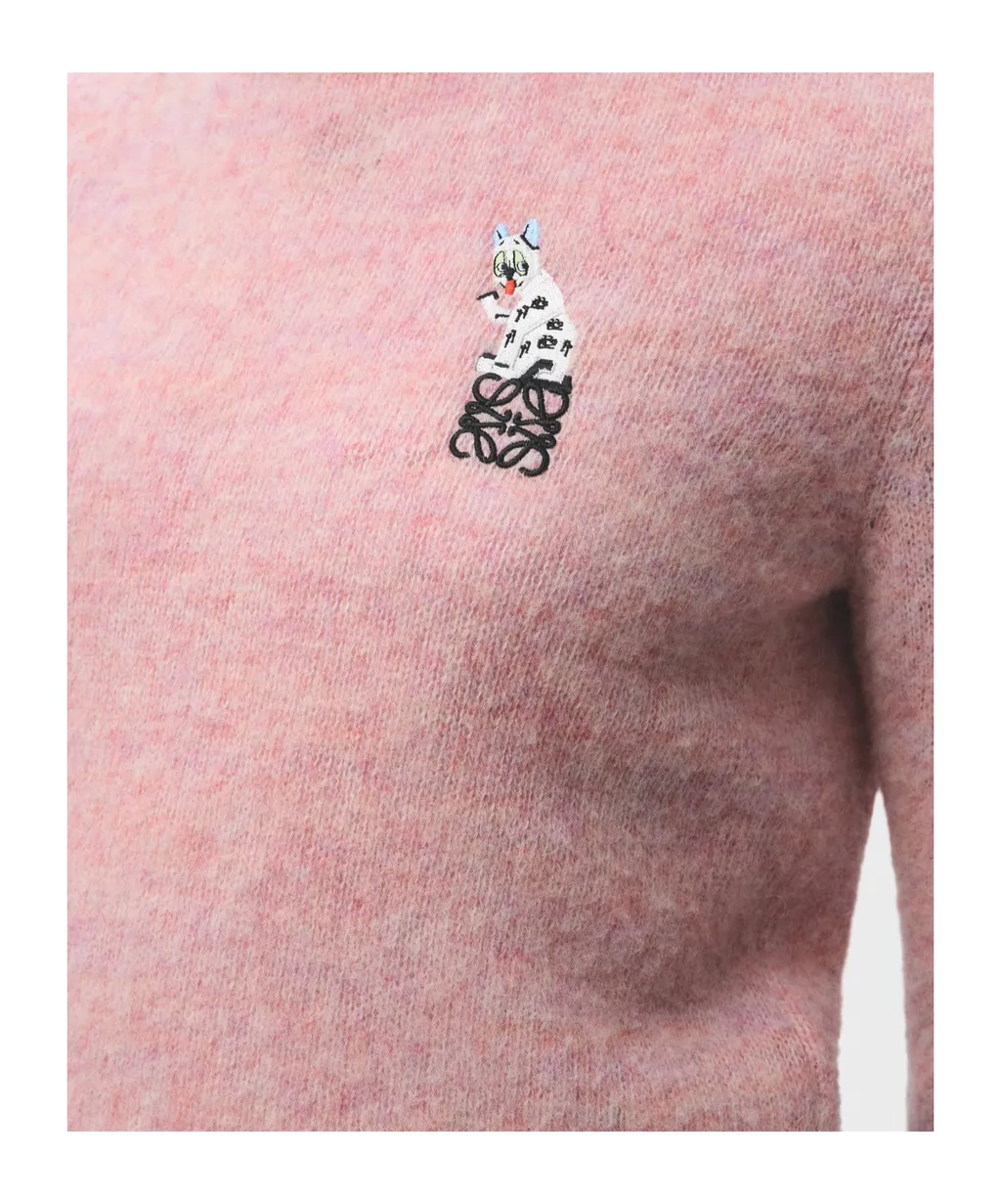 Futuristic Cat Embroidered Jumper
