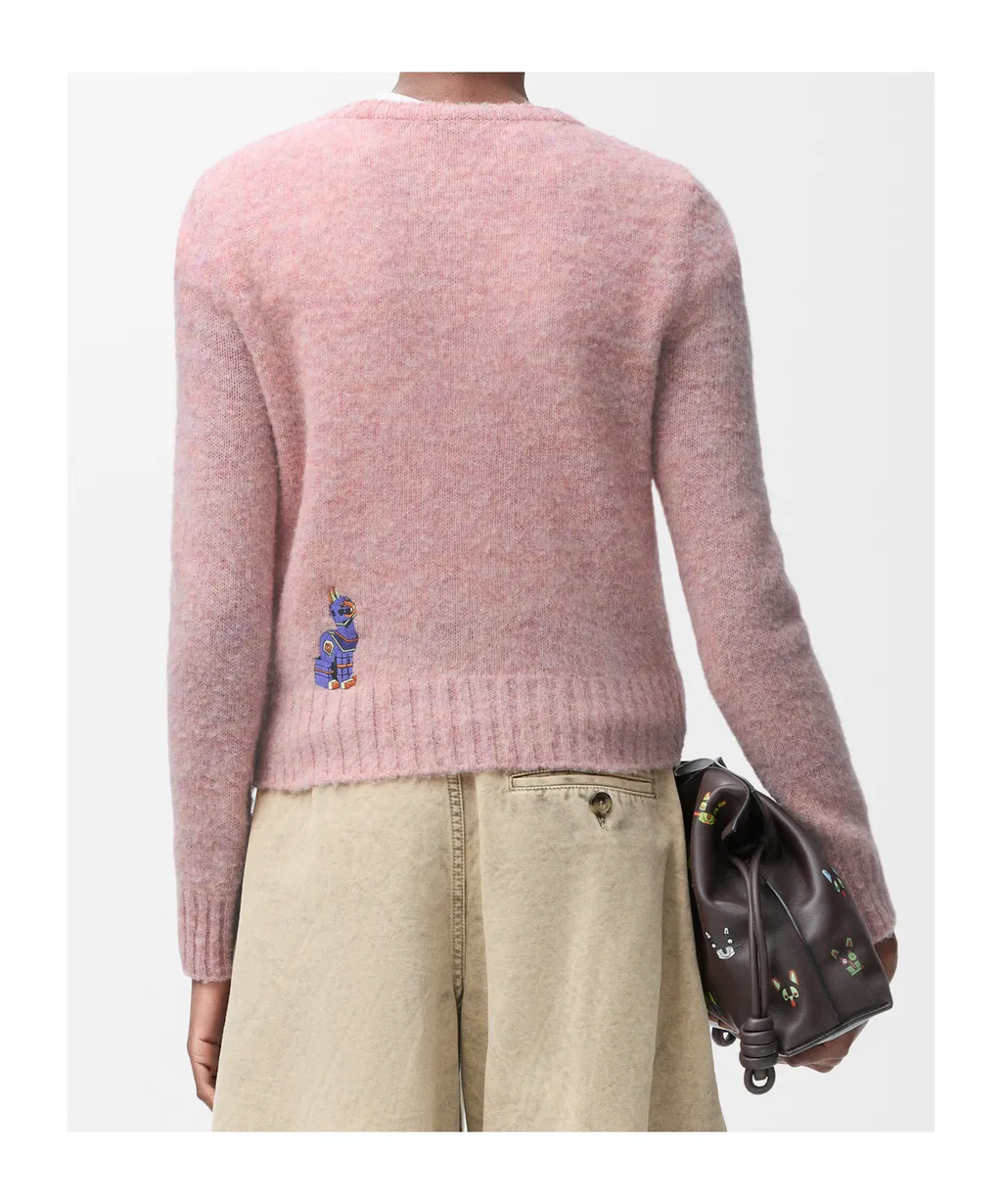 Futuristic Cat Embroidered Jumper