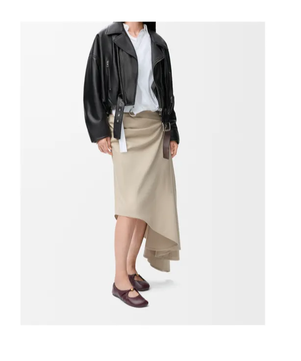 Long-Sleeved Leather Jacket