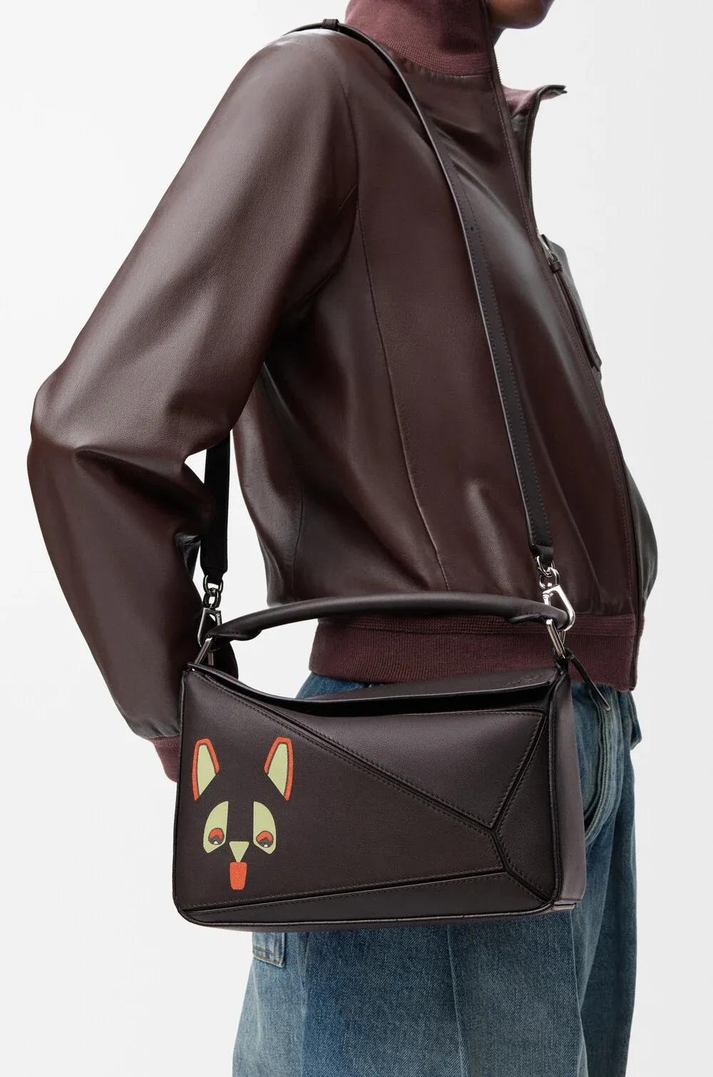 Futurist Cat Small Puzzle Bag