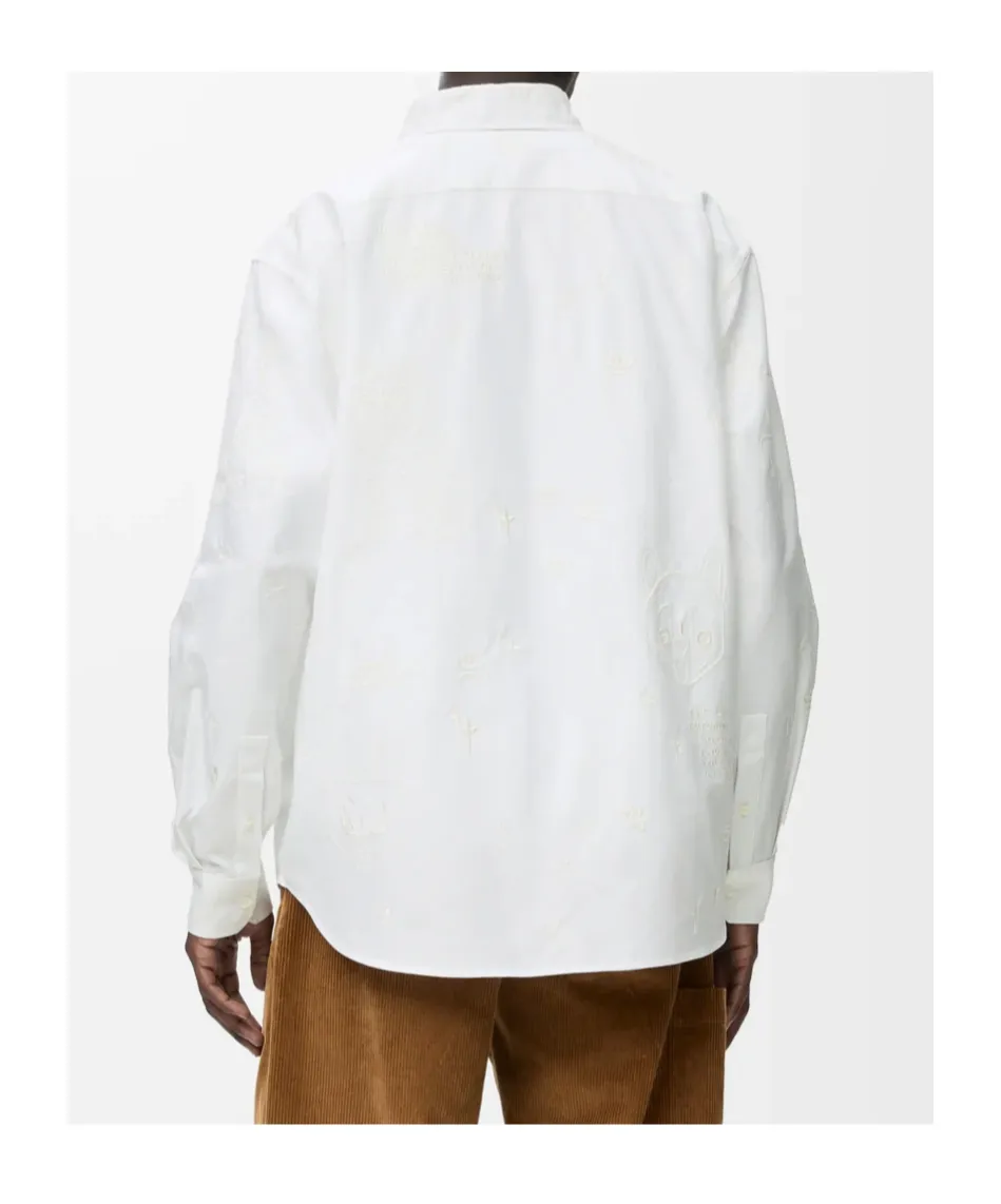Futurist Cat Embroidered Shirt