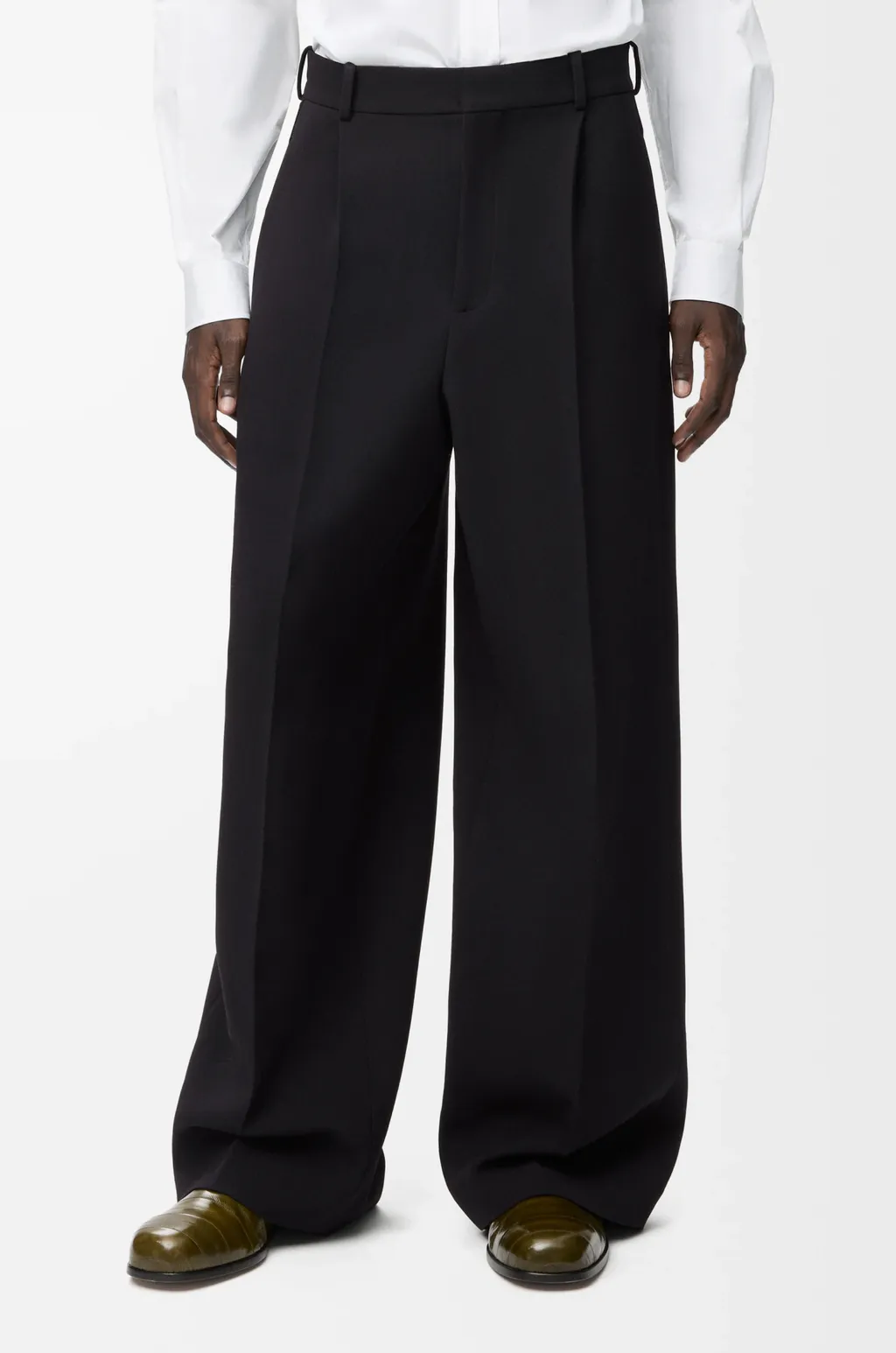 Wide Leg Trousers In Wool