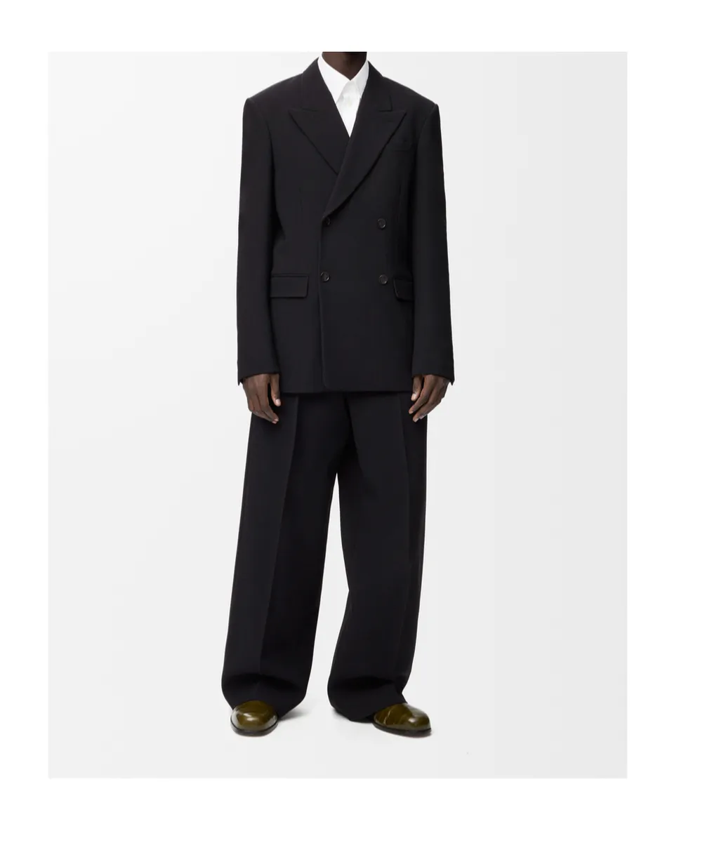 Wide Leg Trousers In Wool