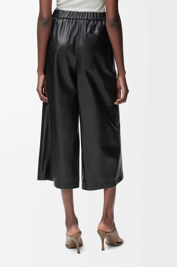 Cropped Trousers In Nappa Lambskin