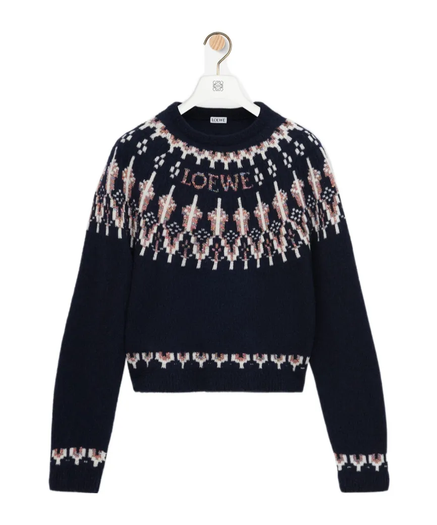 Fair Isle Pattern Crewneck Jumper