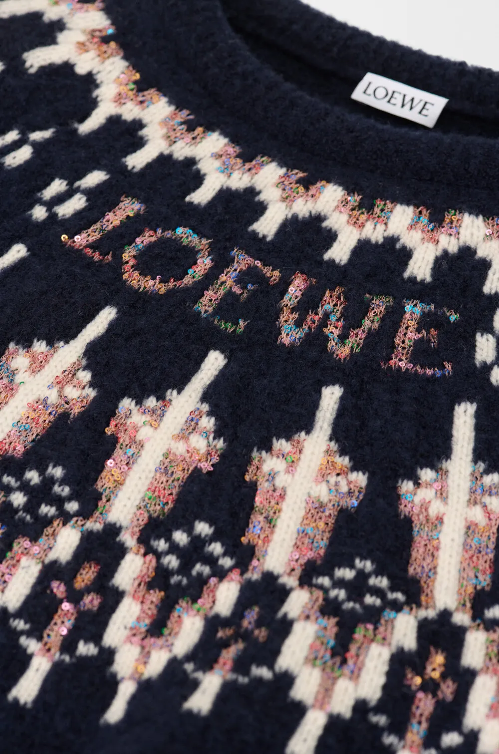 Fair Isle Pattern Crewneck Jumper