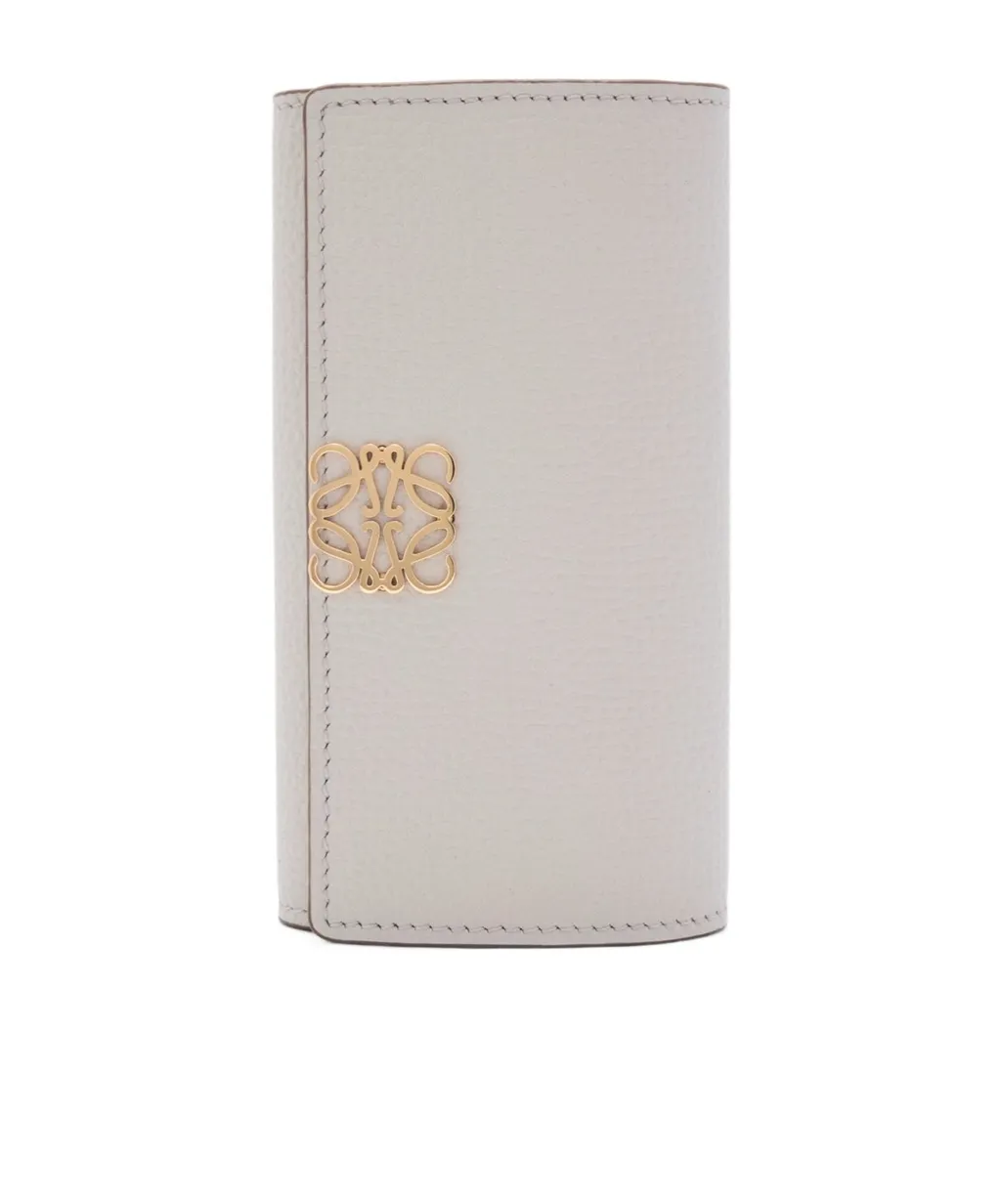 Anagram Key Case In Pebble Grained Calfskin