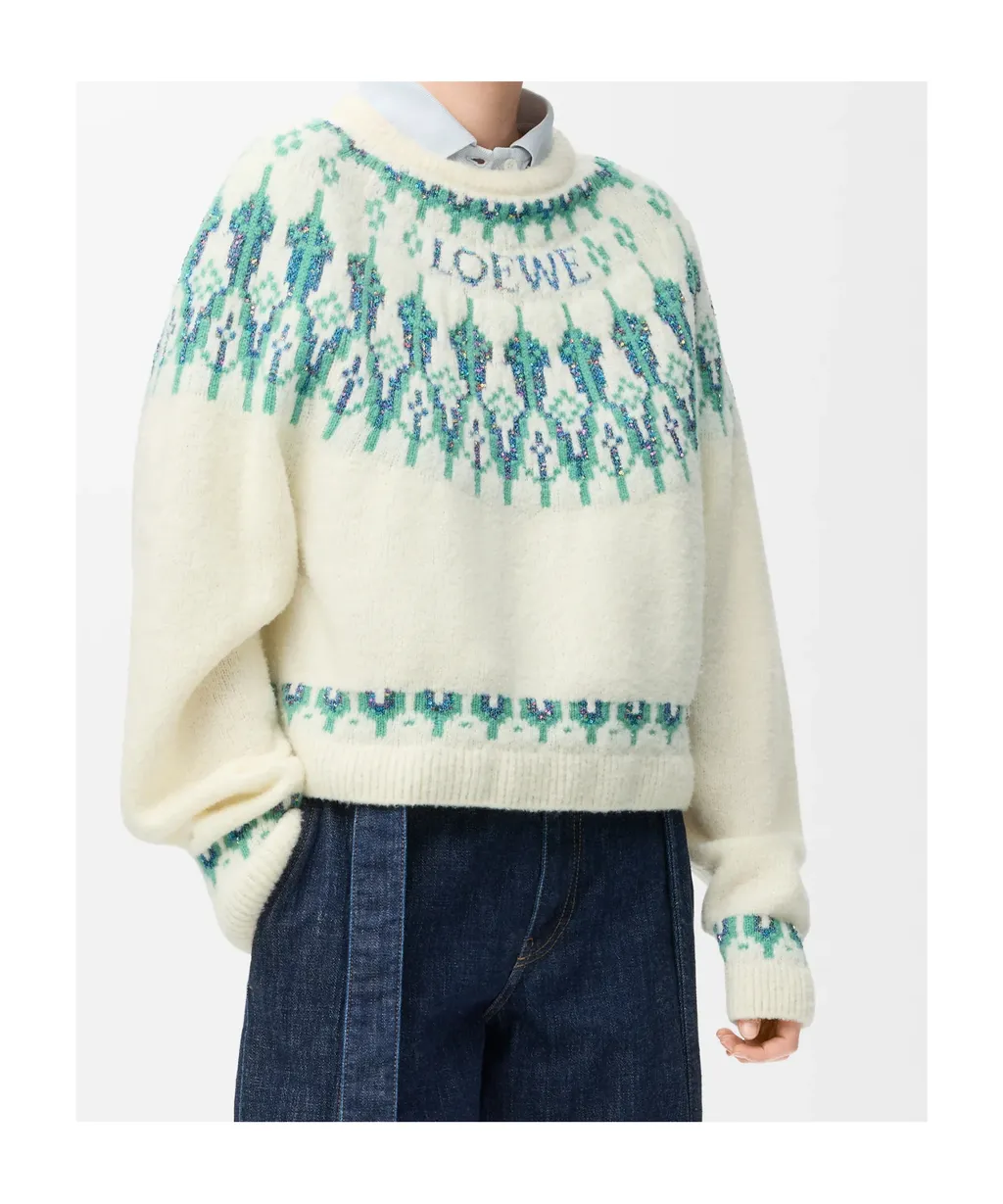 Fair Isle Pattern Crewneck Jumper