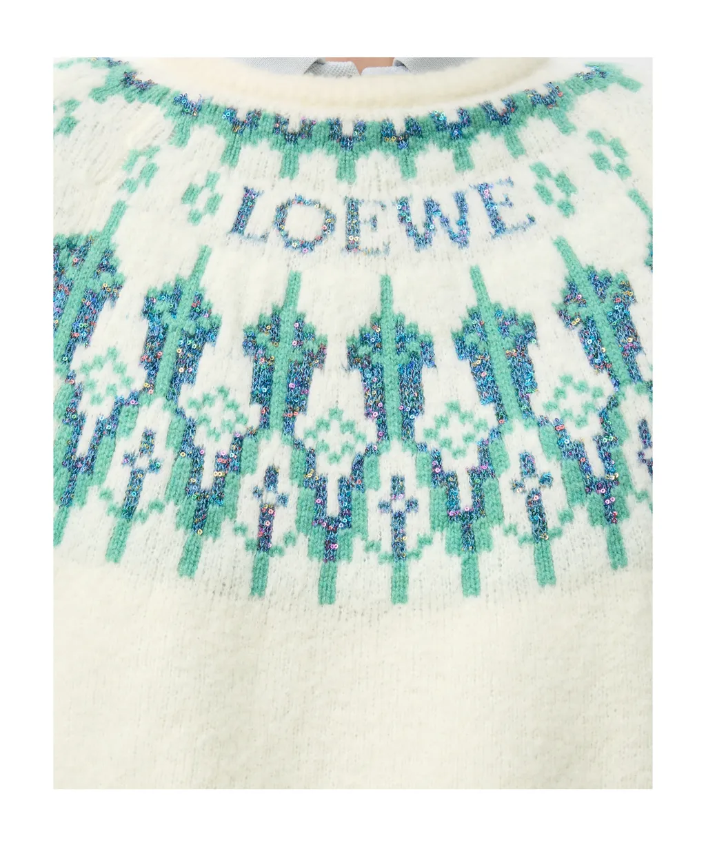 Fair Isle Pattern Crewneck Jumper