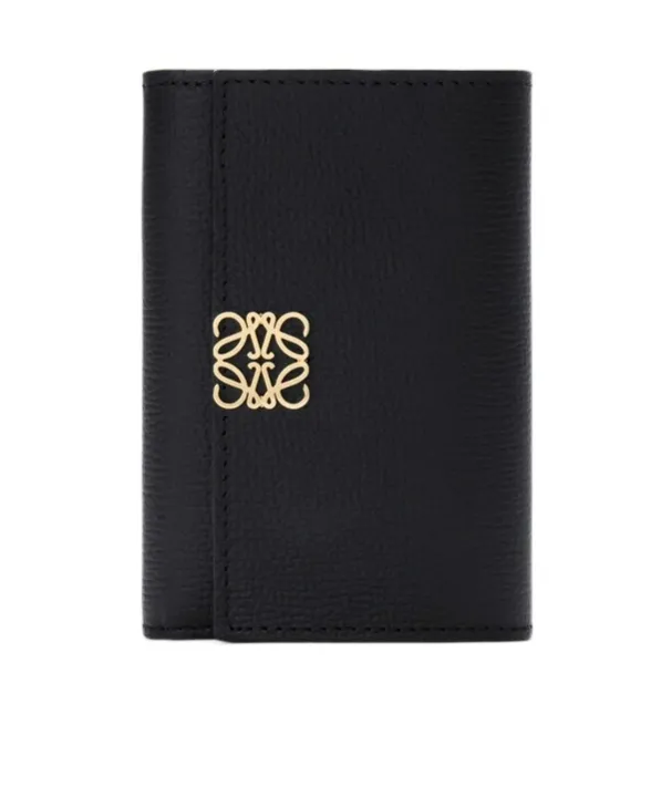Anagram Small Vertical Wallet In Pebble Grained Calfskin