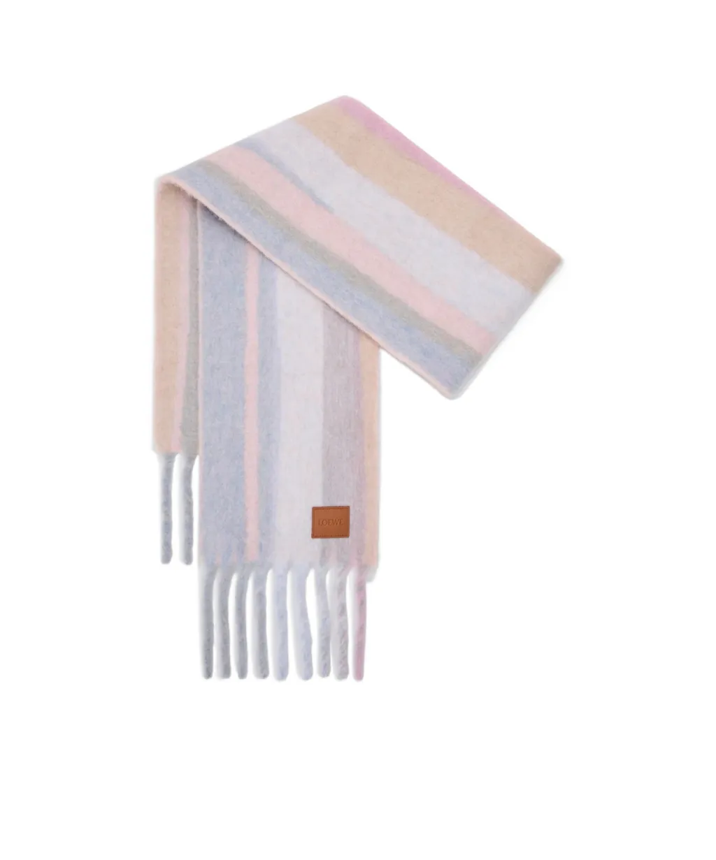 Fringed-Edge Striped Scarf