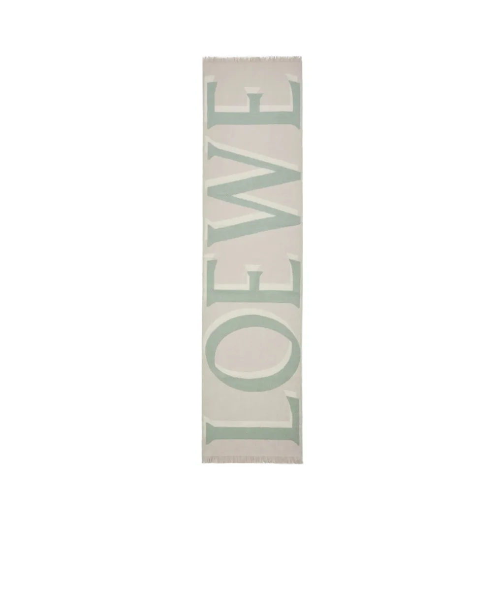 Logo Printed Frayed Edge Scarf