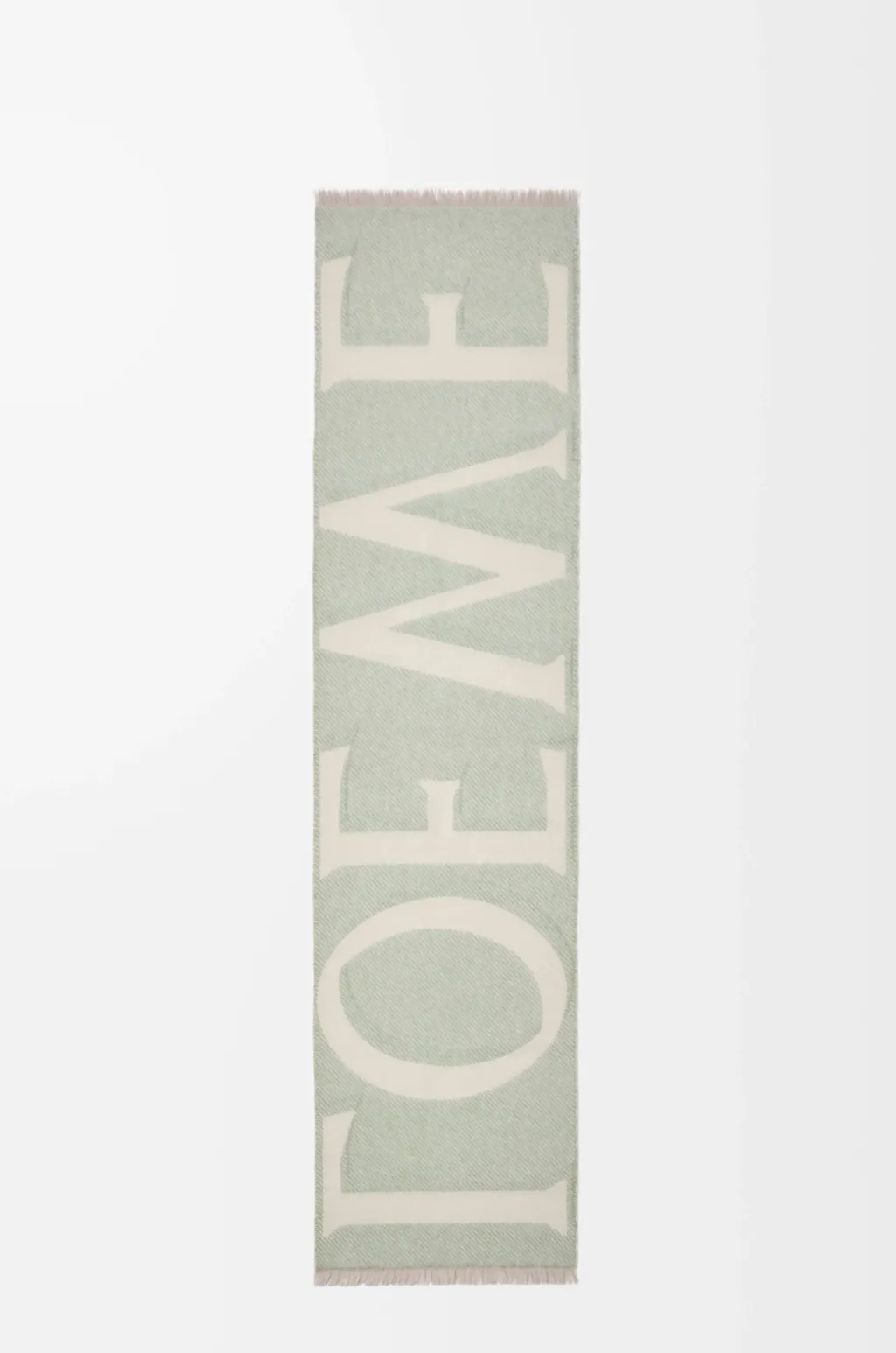 Logo Printed Frayed Edge Scarf