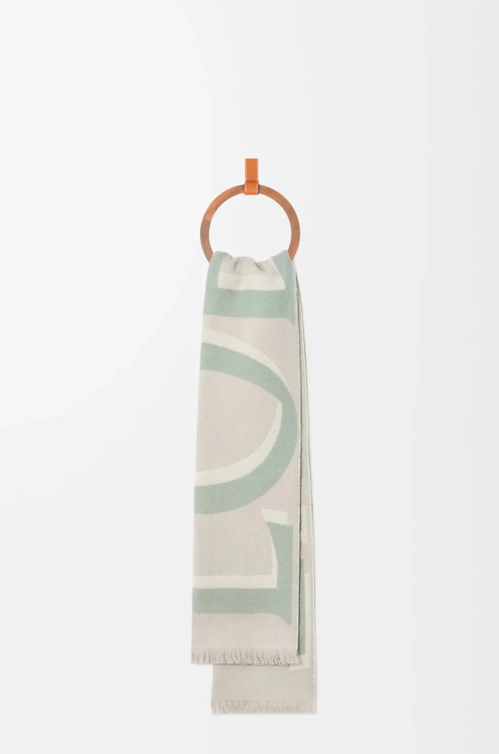 Logo Printed Frayed Edge Scarf