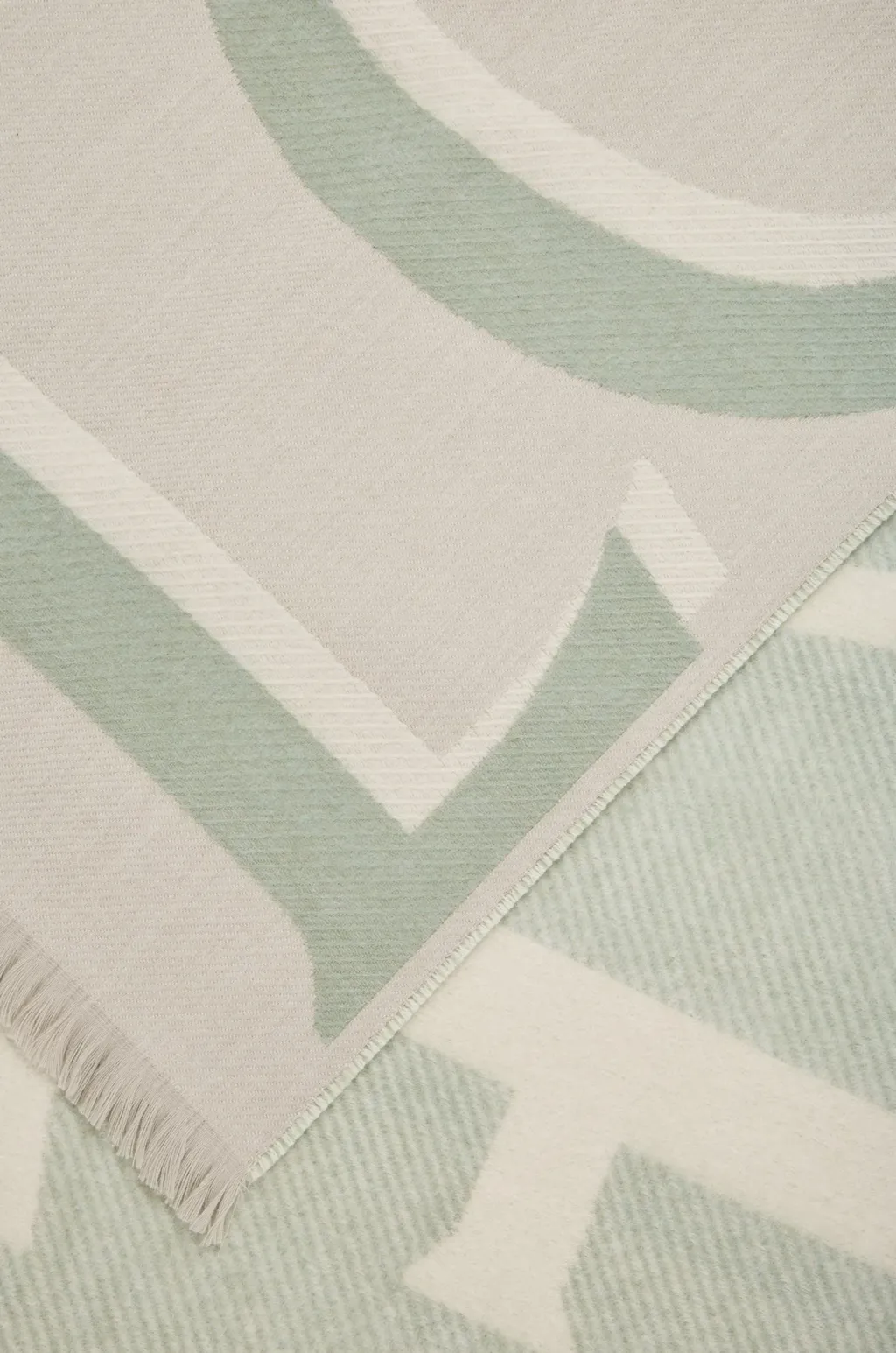Logo Printed Frayed Edge Scarf