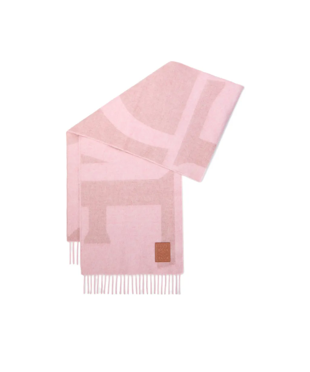 Logo Patch Fringed Scarf