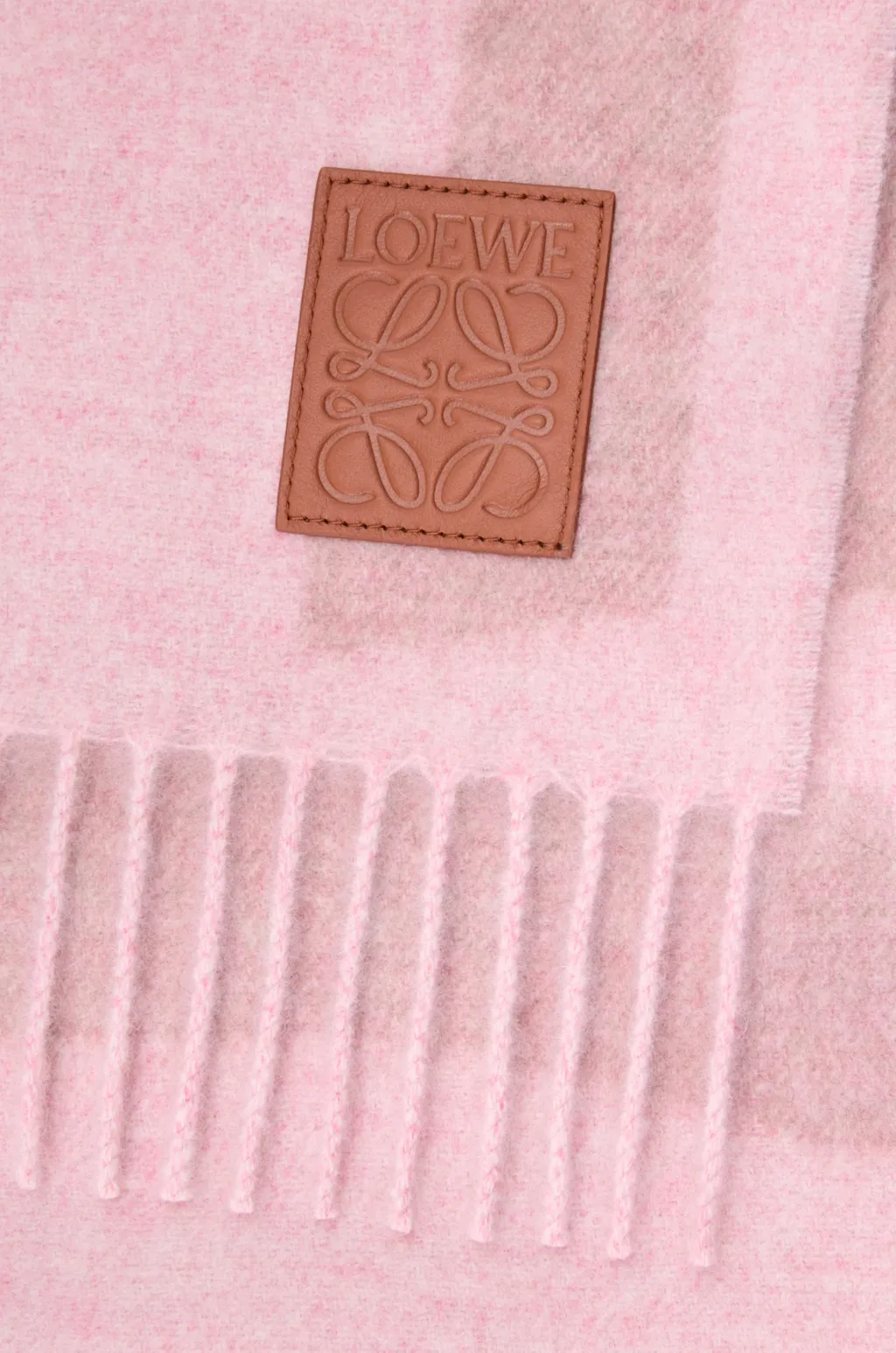 Logo Patch Fringed Scarf