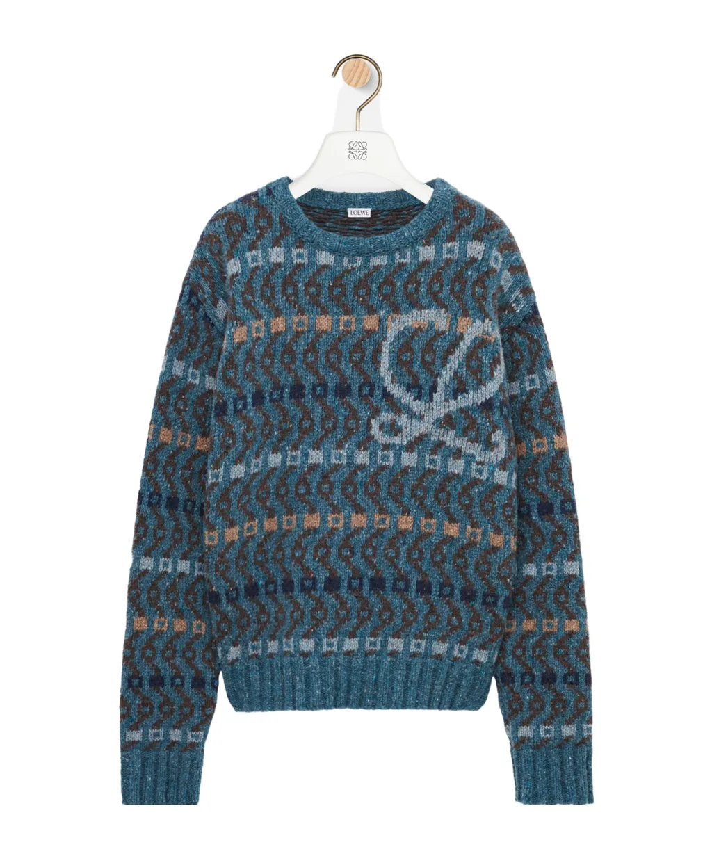 Long-Sleeved Wool Blend Sweater