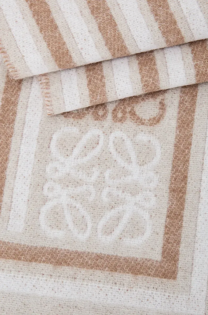 Anagram Jacquard Fringed Scarf