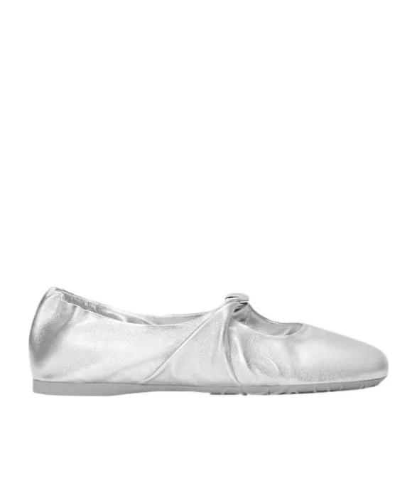 Pebble Metallic Effect Ballerina Shoes