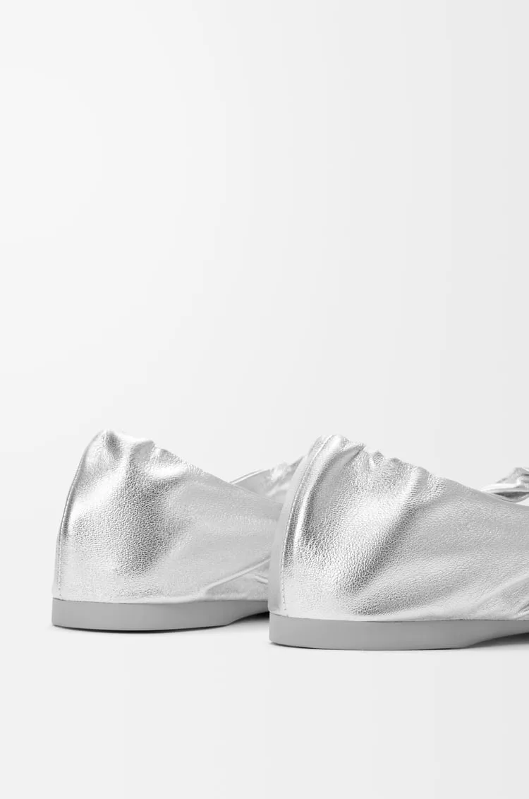 Pebble Metallic Effect Ballerina Shoes