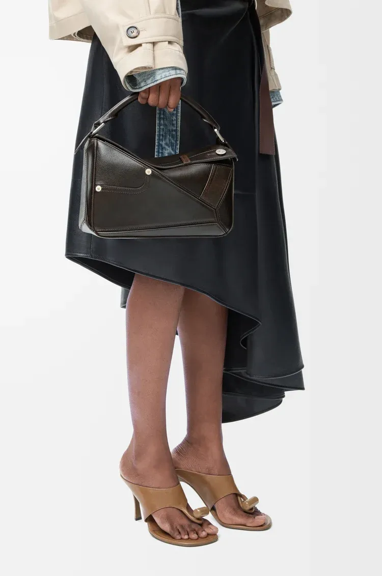 Panta Small Puzzle Bag In Shiny Calfskin