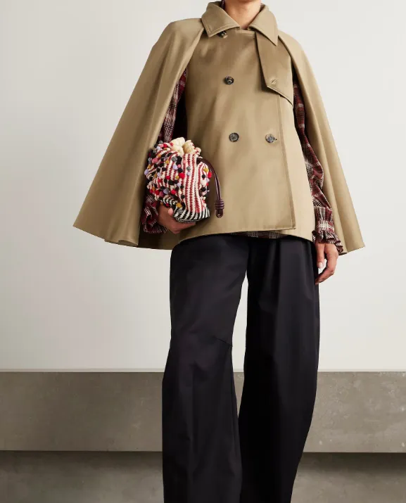Double-Breasted High-Neck Coat