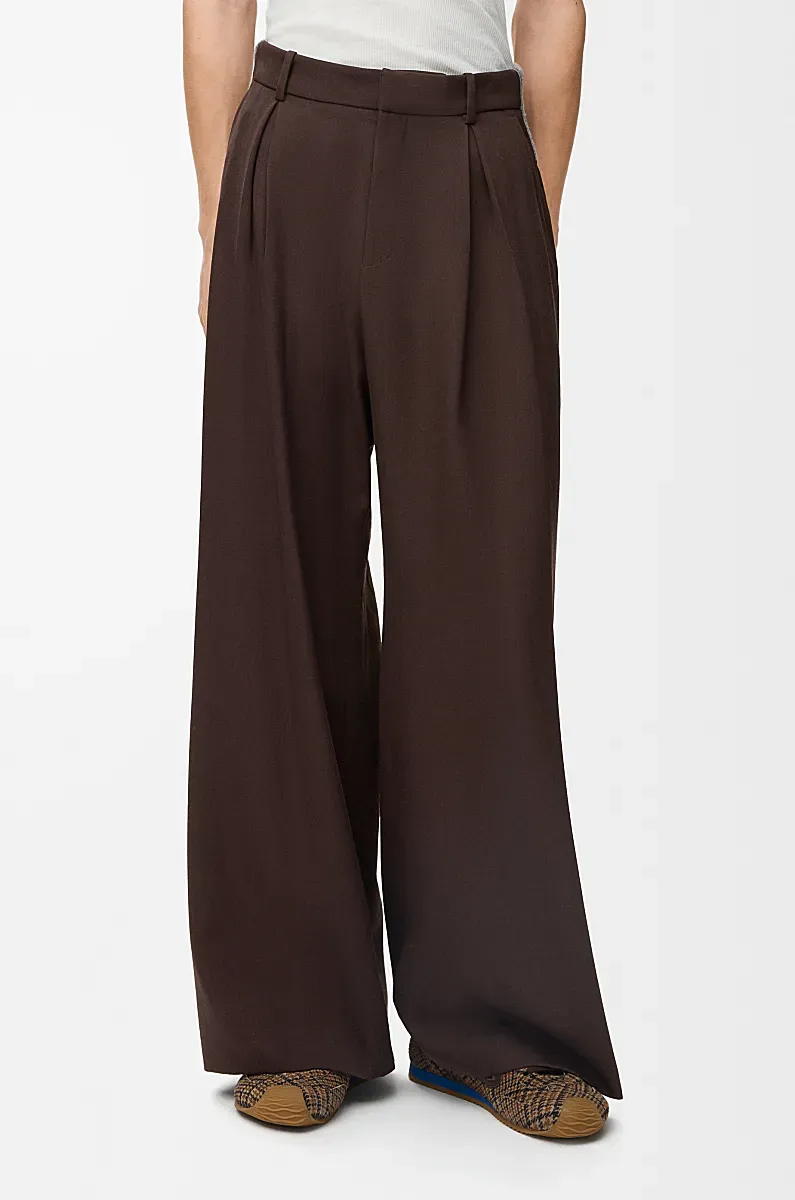 Pleated Elastic-Waist Trousers