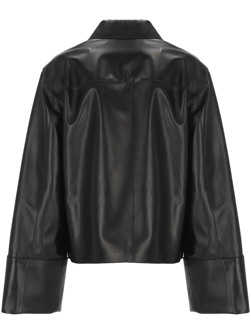 Long-Sleeved Leather Jacket
