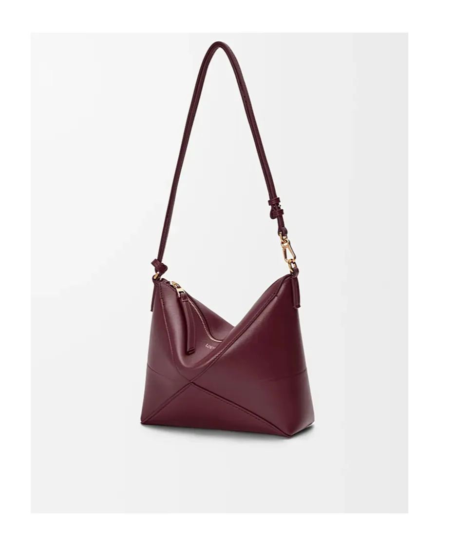 Puzzle Fold Logo Embossed Pouch Bag