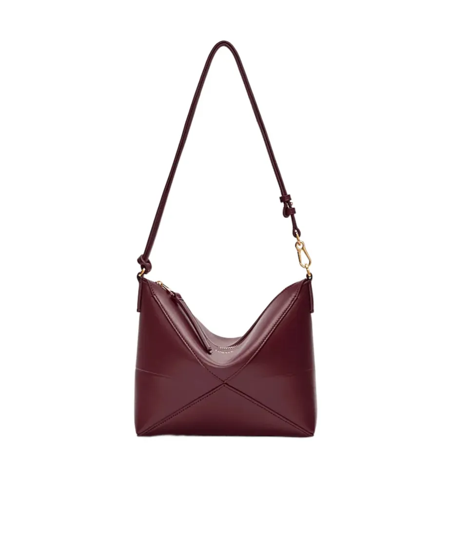 Puzzle Fold Logo Embossed Pouch Bag