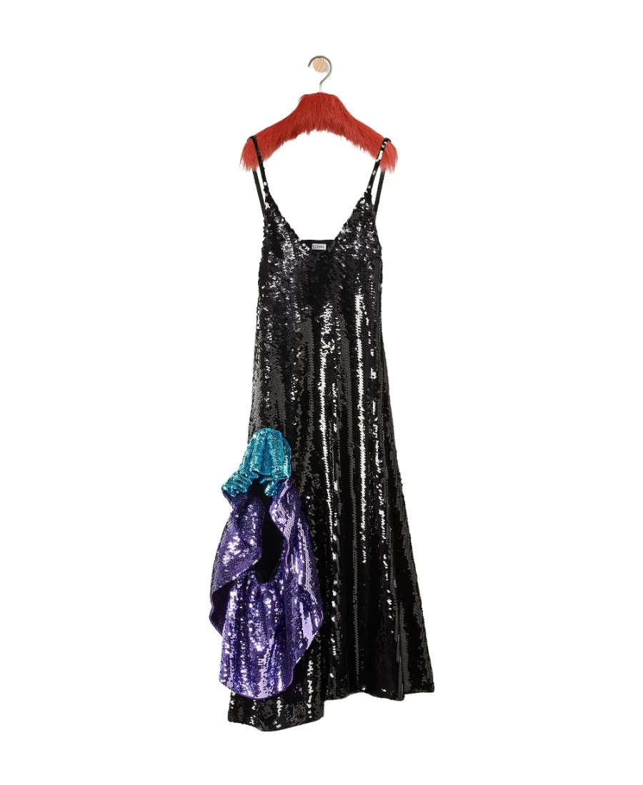 Sequin Ruffle Dress