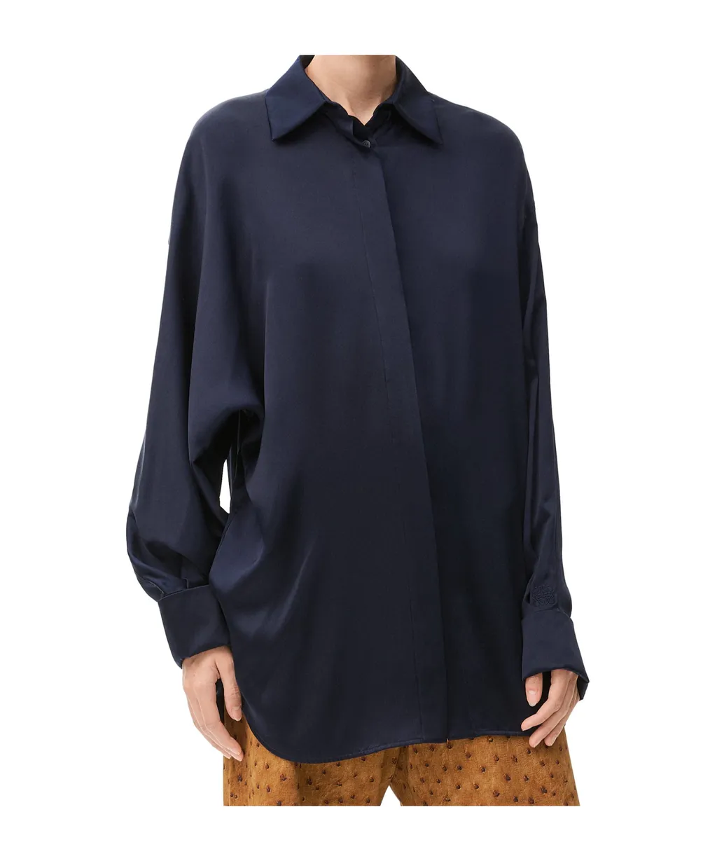Draped Shirt In Silk