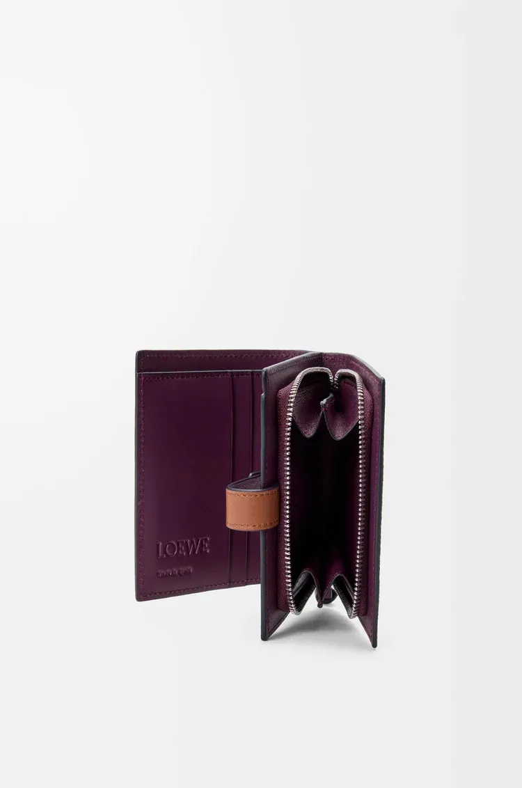 Compact Zip Wallet In Soft Grained Calfskin
