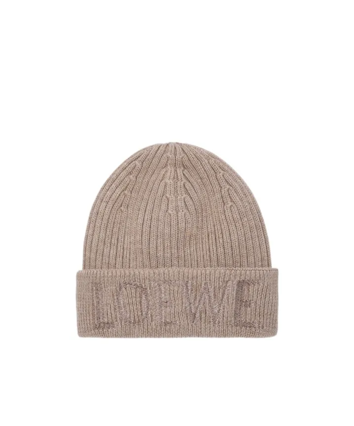 Logo Embroidered Ribbed-Knit Beanie