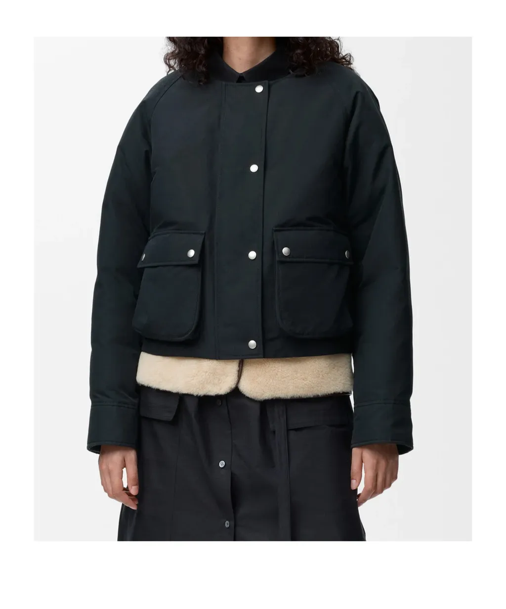 Shearling-Collar Pocket Jacket