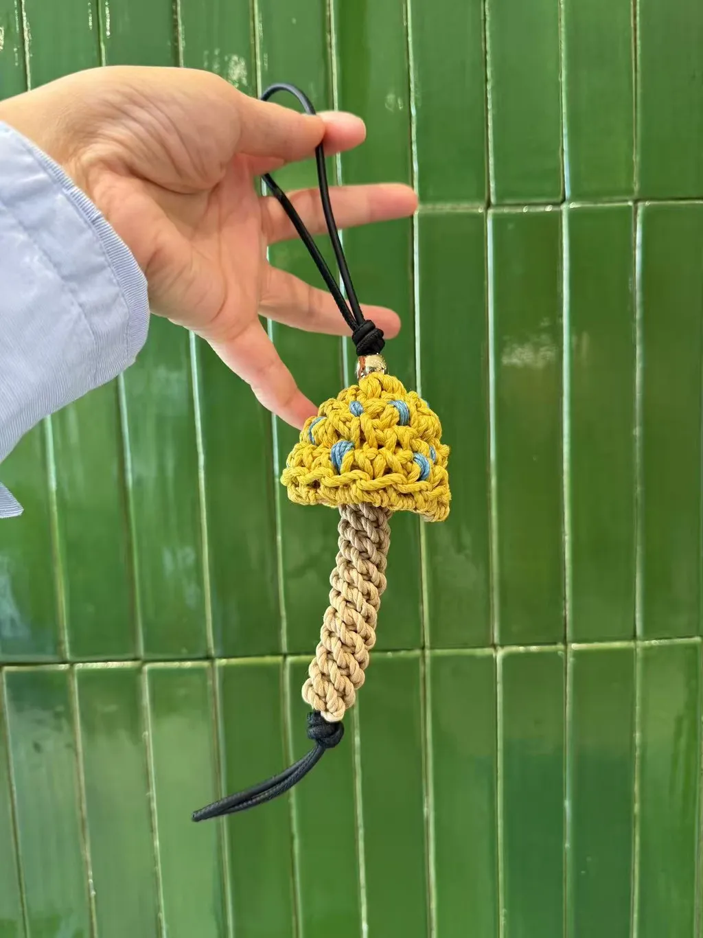 Braided Rope Mushroom Pendant