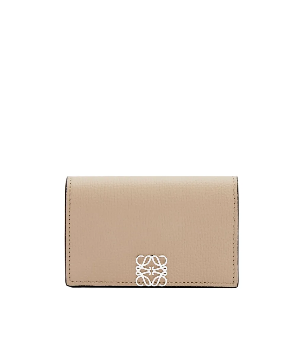 Anagram Business Cardholder In Pebble Grained Calfskin