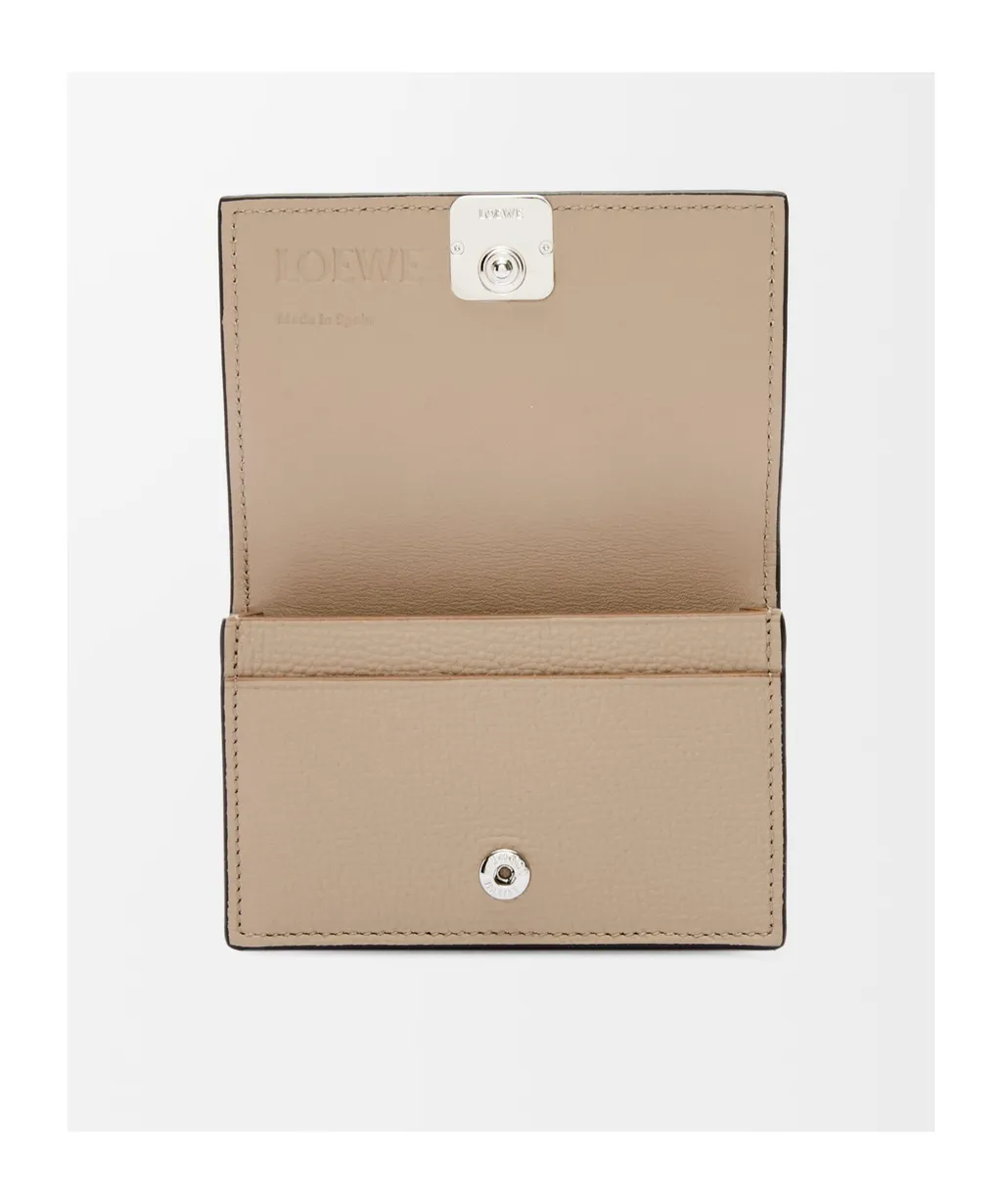 Anagram Business Cardholder In Pebble Grained Calfskin